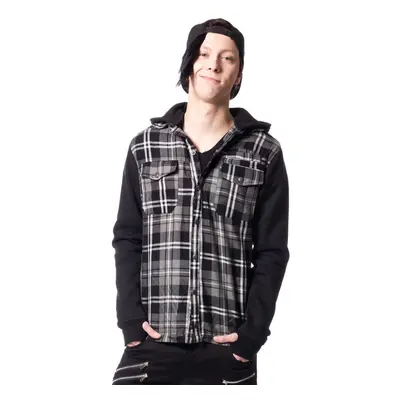 sweat-shirt avec capuche pour hommes - QUINN JACKET MENS GREY CHECK - VIXXSIN - POI403