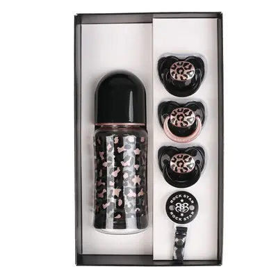 Coffret cadeau pour bébé ROCK STAR BABY - ROSE LEOPARD