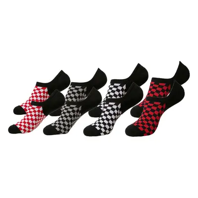 chaussettes (ensemble paires) URBAN CLASSICS - Recycled Yarn Check 4-Pack - noir + blanc + rouge