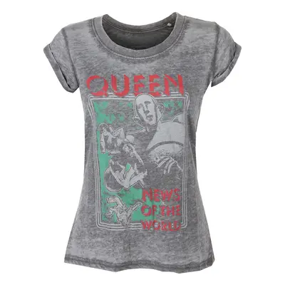 tee-shirt métal pour femmes Queen - News Of The World - ROCK OFF - QUBOTS02LC