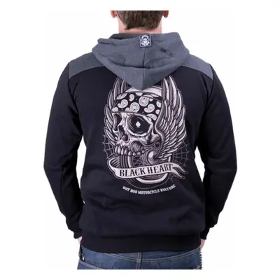 sweat-shirt avec capuche pour hommes - WINGS SKULL - BLACK HEART