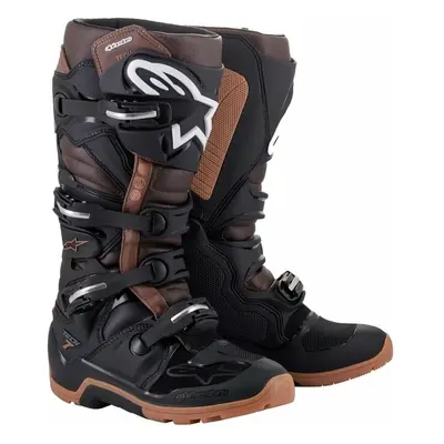 Alpinestars Tech Enduro Boots Black/Dark Brown Bottes de moto