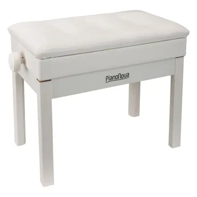 Pianonova BCDPS-W Tabouret de piano en bois avec espace de rangement White