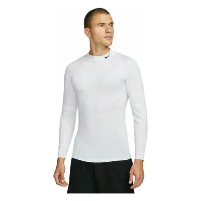 Nike Dri-Fit Fitness Mock-Neck Long-Sleeve Top White/Black Vêtements Thermiques