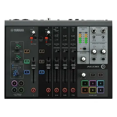 Yamaha AG08 Black Tables de mixage podcast