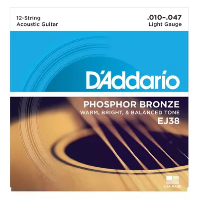 D'Addario EJ38 Cordes de guitares acoustiques