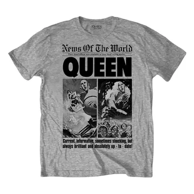 Queen T-shirt News of the World 40th Front Page Unisex Grey