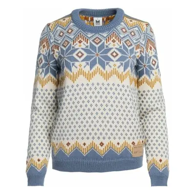 Dale of Norway Vilja Womens Knit Sweater Off White/Blue Shadow/Mustard Pull