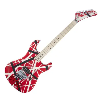 EVH Striped Series MN Red Black and White Stripes Guitare électrique