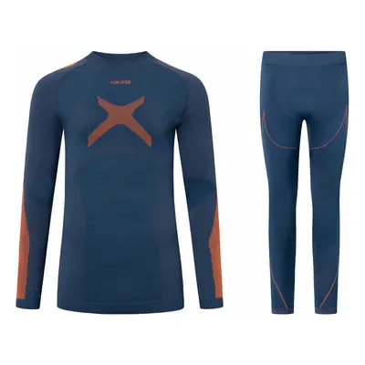 Viking Primeone Man Set Base Layer Navy/Orange Sous-vêtements thermiques