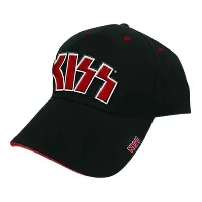 Kiss Casquette Red on White Logo Black