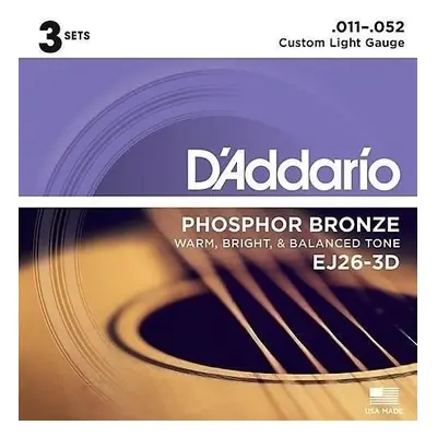 D'Addario EJ26-3D Cordes de guitares acoustiques