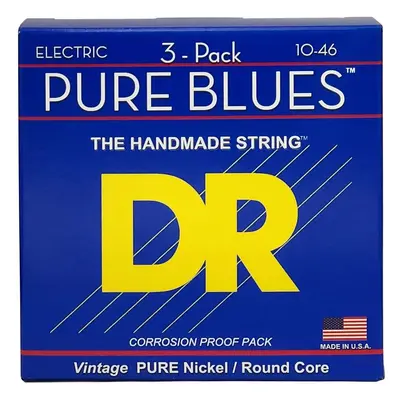 DR Strings PHR-10 Pure Blues 3-Pack Cordes pour guitares électriques