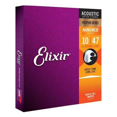 Elixir Nanoweb 10-47 Cordes de guitares acoustiques