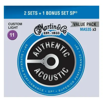 Martin MA535 Authentic Acoustic x3 Cordes de guitares acoustiques