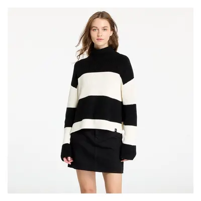 Pull Calvin Klein Jeans Chunky Loose High Neck Sweater Ivory/ Black Stripe