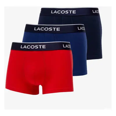 LACOSTE Underwear Trunk 3-Pack Navy Blue/ Red/ Methylene