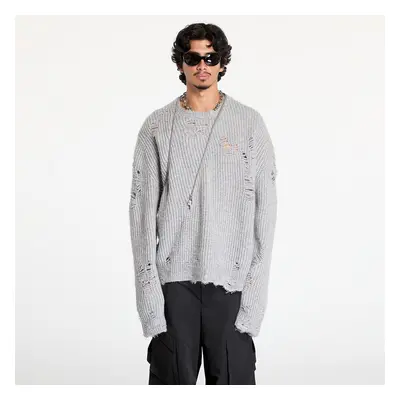 Pull HELIOT EMIL Convex Distressed Knit UNISEX Light Grey