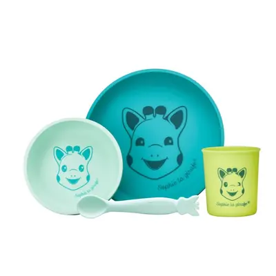 Sophie La Girafe Vulli Silicone Meal Set ensemble de table Green 6m+