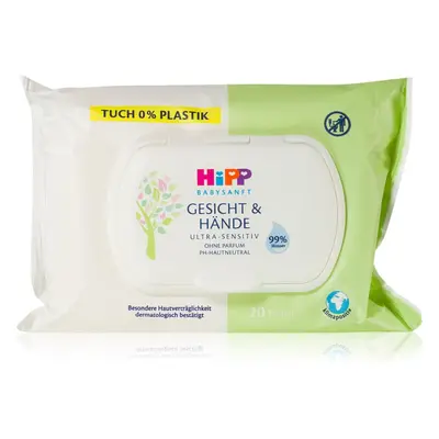 Hipp Babysanft Face & Hands lingettes nettoyantes pour bébé