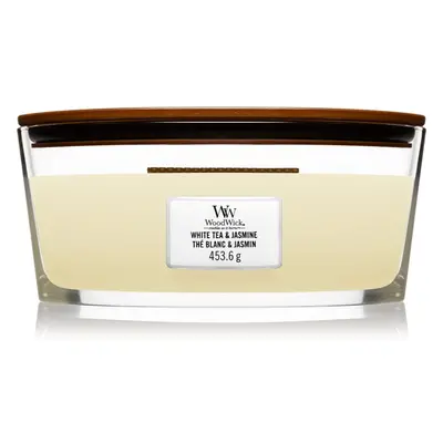 Woodwick White Tea & Jasmine bougie parfumée avec mèche en bois (hearthwick)