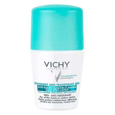 Vichy Deodorant 48h anti-transpirant roll-on anti-traces blanches et jaunes