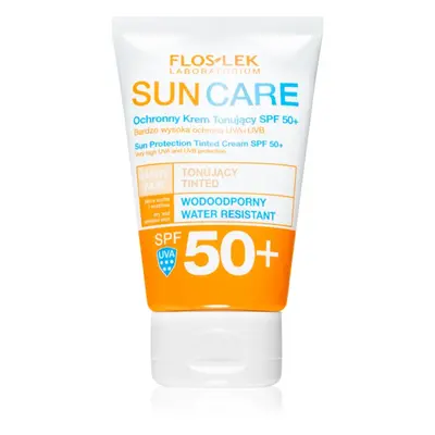 FlosLek Laboratorium Sun Care Derma crème teintée pour peaux sèches à sensibles SPF 50+