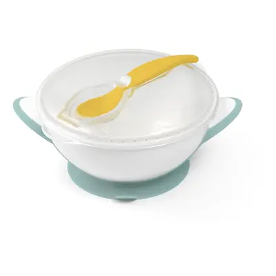 BabyOno Be Active Suction Bowl with Spoon service de table pour enfant Green/Yellow m+