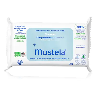 Mustela Compostable at Home Cleansing Wipes Perfume Free lingettes nettoyantes sans parfum pour 