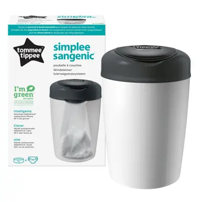 Tommee Tippee Simplee White poubelle à couches + recharge pour poubelle