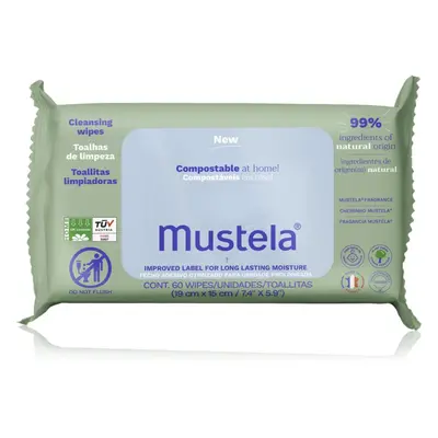 Mustela Compostable at Home Cleansing Wipes lingettes nettoyantes avec parfum pour bébé