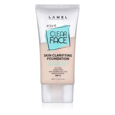 LAMEL OhMy Clear Face fond de teint haute couvrance pour les peaux à problèmes et grasses teinte