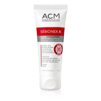 ACM Sébionex K crème matifiante protectrice pour peaux grasses à imperfections avec AHA Acids