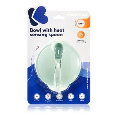 Kikkaboo Suction Bowl & Heat Sensing Spoon ensemble de table m+ Mint