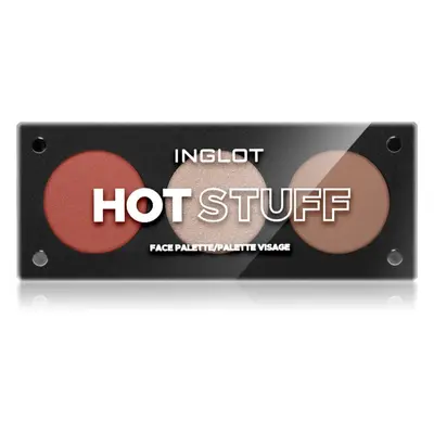 Inglot Face Palette enlumineur, poudre bronzante et blush teinte HOT STUFF