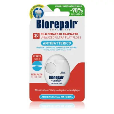 Biorepair Dental Floss Non-Waxed Ultra-Flat fil dentaire non ciré pour dents sensibles Red