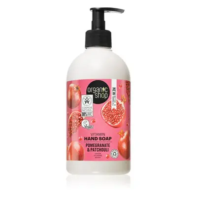 Organic Shop Pomegranate & Patchouli savon liquide traitant pour les mains avec pompe doseuse