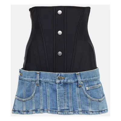 Mugler Mini-jupe Corset en jean