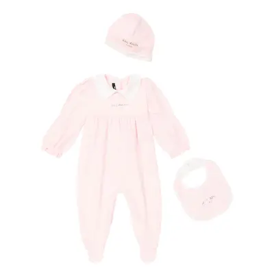 Balmain Kids Bébé - Set grenouillère, bavoir et bonnet en coton