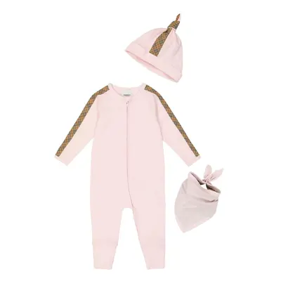 Burberry Kids Bébé - Set grenouillère, bonnet et bavoir en coton mélangé