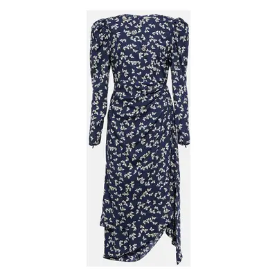 Alessandra Rich Robe midi portefeuille imprimée en soie