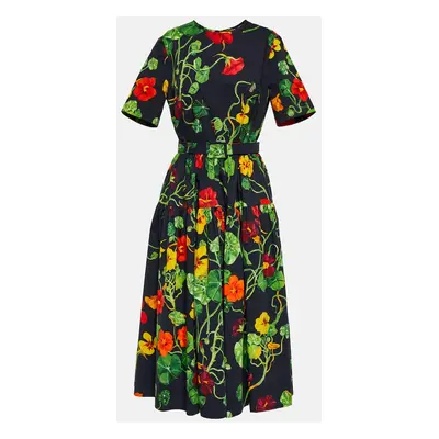 Oscar de la Renta Robe midi Nasturtium en coton mélangé