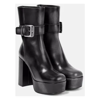 Miu Miu Bottines à plateau en cuir