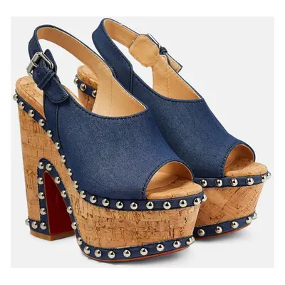 Christian Louboutin Sandales Super Joan à plateforme en jean