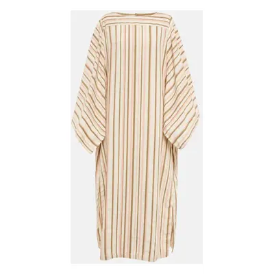 Loro Piana Robe midi rayée en lin mélangé