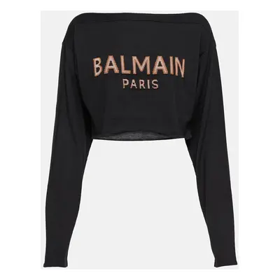 Balmain Pull raccourci en laine mélangée