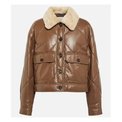 Brunello Cucinelli Veste en cuir et shearling