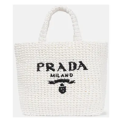 Prada Cabas Small en crochet à logo