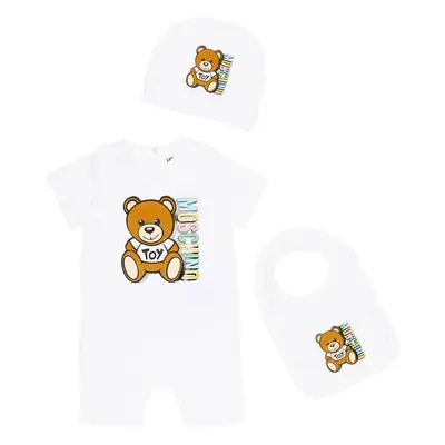 Moschino Kids Bébé - Set combi-short, bonnet et bavoir en coton mélangé