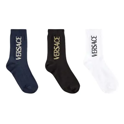 Versace Kids Set de 3 paires de chaussettes en coton mélangé